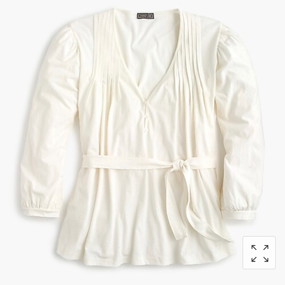 J Crew point sur pleated tie- waist top - Picture 1 of 1